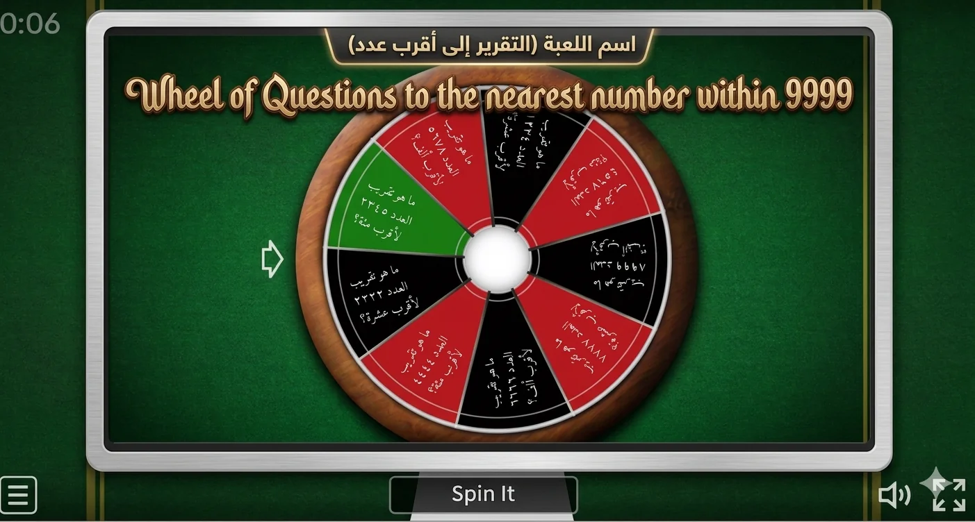 Wheel of Questions _ to the nearest number within 9999