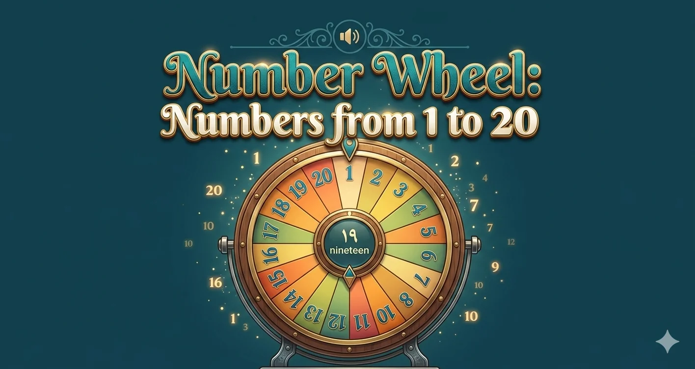 Number wheel: Numbers from 1 to 20