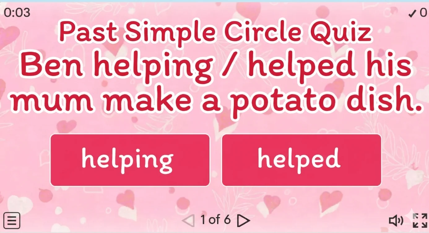 Past Simple Circle Quiz