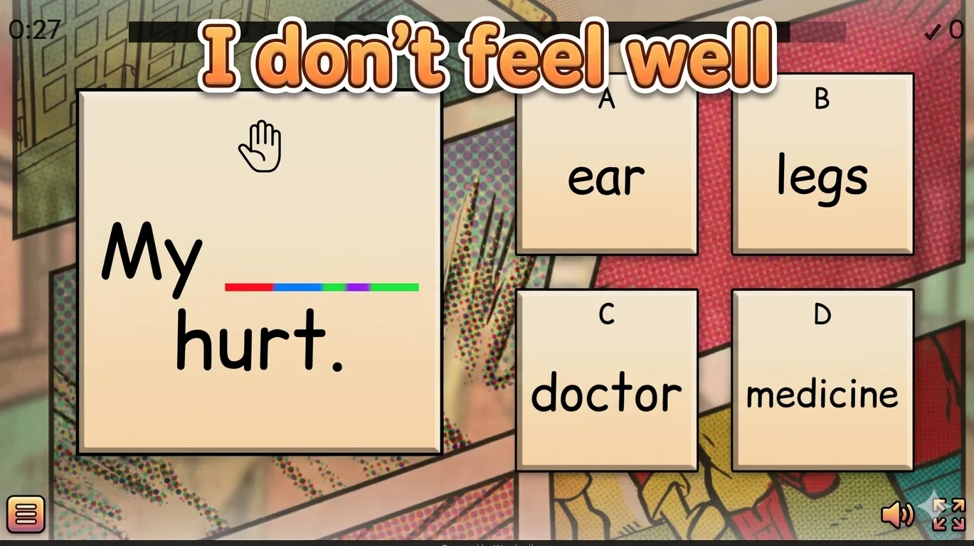 Finish the sentence: I don't feel well