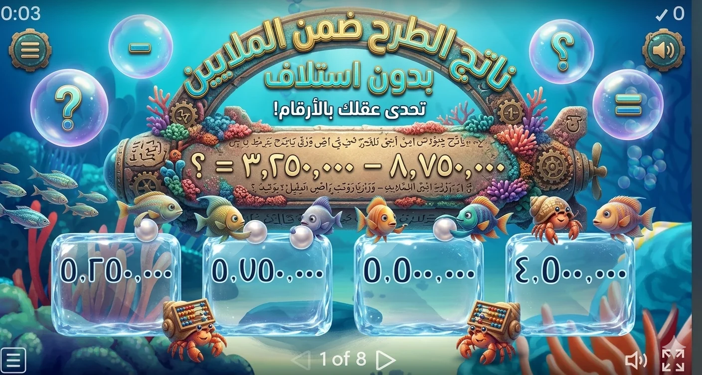 The result of the subtraction, in millions, without borrowing